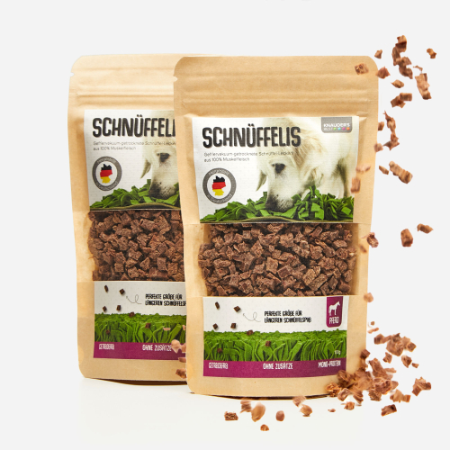 Schnüffelis Pferd Doppelpack - Schlauer Snack - 2 x 100g reines Fleisch